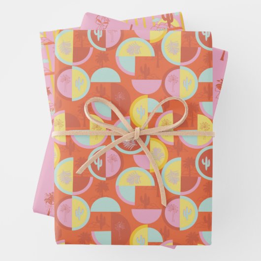 Retro Palm Springs Wrapping Paper Set 1 (In situ)