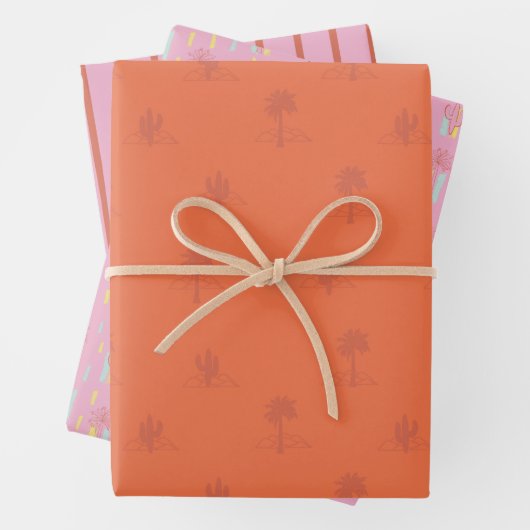 Retro Palm Springs Wrapping Paper Set 3 (In situ)