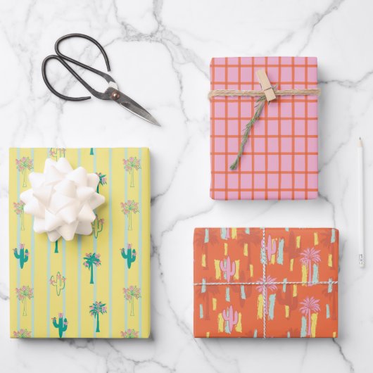 Retro Palm Springs Wrapping Paper Set 4  (Voorkant)