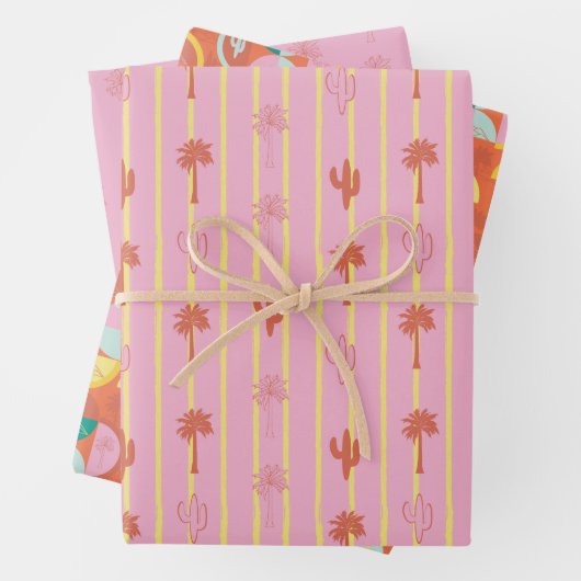 Retro Palm Springs Wrapping Paper Set 5 (In situ)