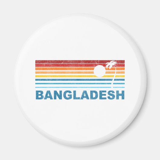 Retro Palm Tree Bangladesh Magneet (Voorkant)