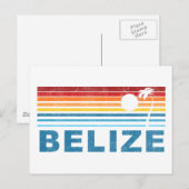 Retro Palm Tree Belize Briefkaart (Voorkant / Achterkant)