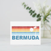 Retro Palm Tree Bermuda Briefkaart (Staand voorkant)