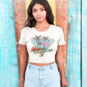 Retro Palm Tree en Beach Good Vibes T-shirt