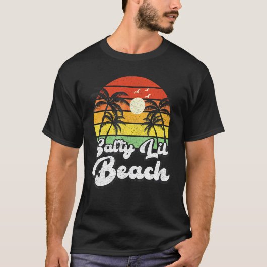  Retro Palm Tree Summer Vacation Salty Lil T-shirt (Voorkant)
