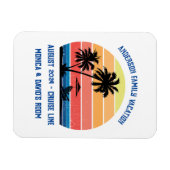 Retro Palm Tree Sunset Cruise Family Vacking Magneet (Horizontaal)