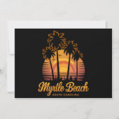 Retro Palm Tree Sunset South Carolina Myrtle Beach Kaart (Voorkant)