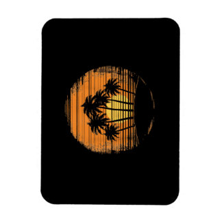 Retro Palm Tree Sunset Summer Beach Vintage Tropic Magneet