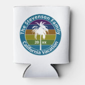 Retro Palm Tree Tropical Family Reunion Custom Blikjeskoeler (Voorkant)