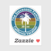 Retro Palm Tree Tropical Family Vacking Custom Sticker (Vel)