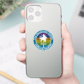 Retro Palm Tree Tropical Family Vacking Custom Sticker (Telefoon)