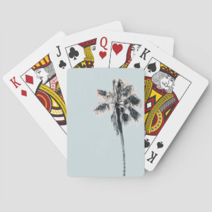 Retro Palm Tree tropische roze punt  Pokerkaarten