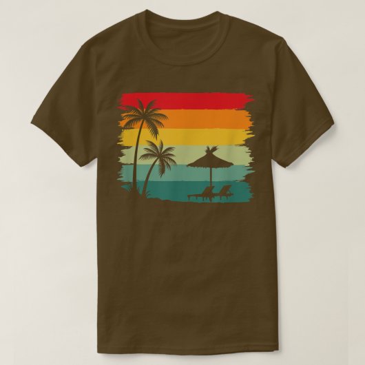 Retro  Palm Trees Beach Stoel Sunset T-shirt (Design voorkant)