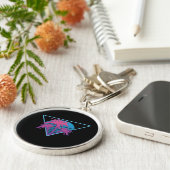 Retro Palm Trees Logo Sleutelhanger (Zijkant)