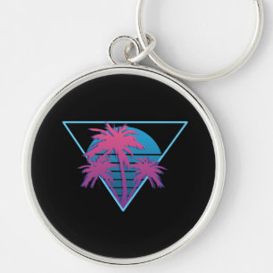 Retro Palm Trees Logo Sleutelhanger