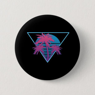 Retro Palmboom Logo Ronde Button 5,7 Cm