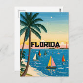 retro palmboom Nederland Briefkaart (Voorkant / Achterkant)