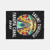 Retro Panama C Panama Waterway Sailing Cruising 20 Fleece Deken (Voorkant (Horizontaal))