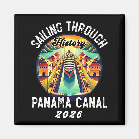 Retro Panama C Panama Waterway Sailing Cruising 20 Magneet (Voorkant)