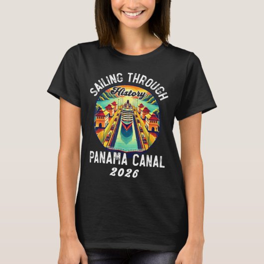 Retro Panama C Panama Waterway Sailing Cruising 20 T-shirt (Voorkant)