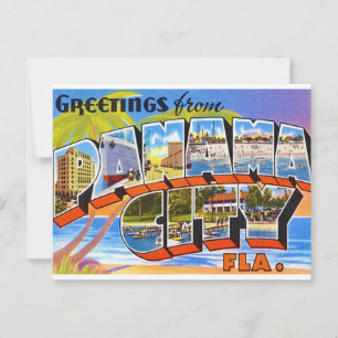 Retro Panama City Florida Briefkaart