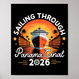 Retro panamakanaal 2026 panama waterweg zeilen poster