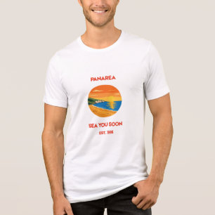 Retro Panarea Zonsondergang Zee Tot Ziens Vintage Tri-Blend Shirt