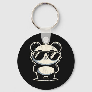 Retro Panda In Sungles Bbq Zwembad Feestje Funny P Sleutelhanger