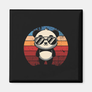 Retro Panda in zonnebril BBQ zwembadfeestje Funny Magneet