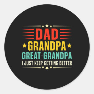 Retro  Pap Opa Grote Opa Cool Vader Ronde Sticker