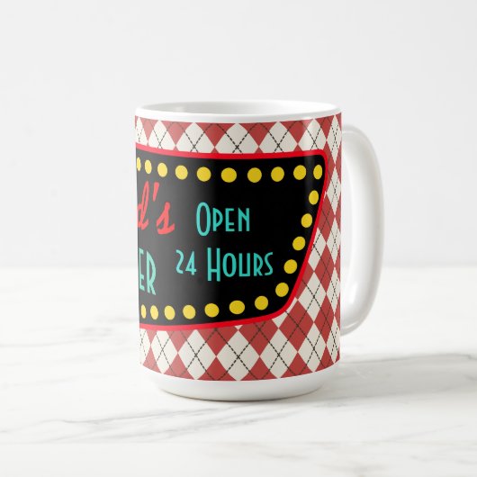 Retro Papa's Diner Coffee Mug (Devant droit)