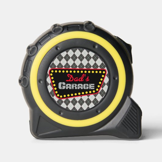 Retro papa's Garage Tape Measure Rolmaat (Voorkant)