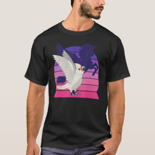 Retro papegaai I gevleugelde eenhoorn I schreeuwen T-shirt