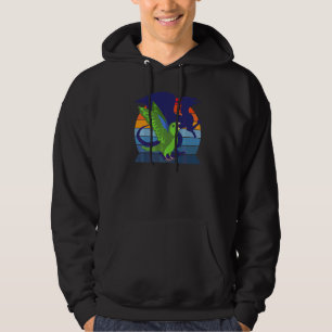 Retro Papegaai I Vleugeldraak I Schreeuwende Groen Hoodie