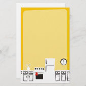 Rétro papeterie blanche de cuisson de cuisine de (Devant / Derrière)