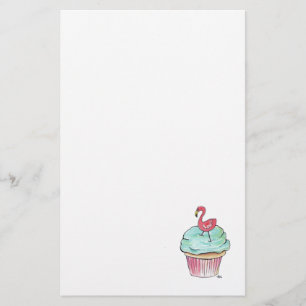 Rétro papeterie de petit gâteau de Flamant rose