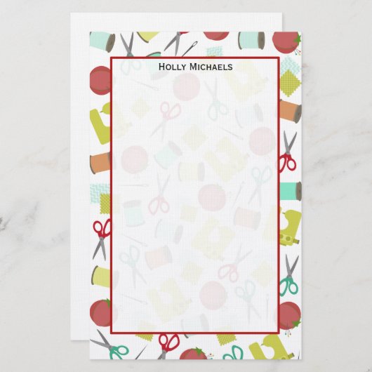 Rétro papeterie orientée de couture (Devant / Derrière)