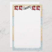 Rétro papeterie rouge de carte de recette de (Devant / Derrière)