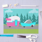 Rétro papier de soie de soie de campeur/remorque (Artisanat)