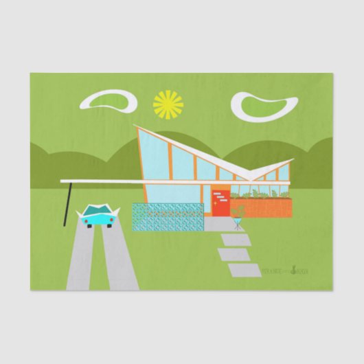 Rétro papier de soie de soie de Chambre de Palm (Recto)