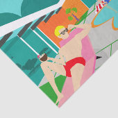 Rétro papier de soie de soie gai de réception au (Détail)