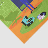 Rétro papier de soie de soie romantique de couples (Détail)