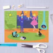 Rétro papier de soie de soie romantique de couples (Artisanat)