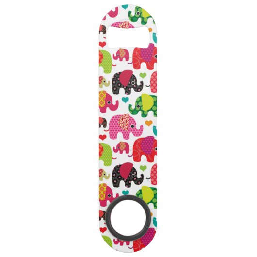 rétro papier peint de motif d'enfants d'éléphant (Devant)