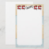 Retro-papier voor receptkaarten voor rode standaar briefpapier (Voorkant / Achterkant)