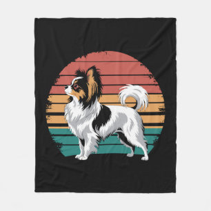 Retro Papillon Hondenliefhebber Animal Papillon Fleece Deken
