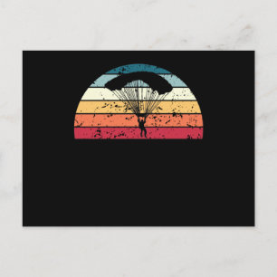 Retro Parachutes Zonsondergang Vintage Parachutist Briefkaart