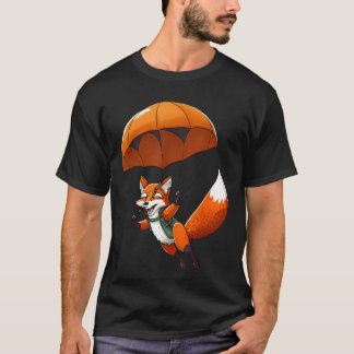 Retro parachutespringen vos grappige parachutist d t-shirt