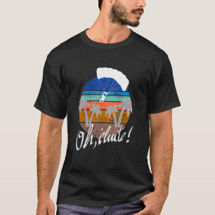 Retro Paraglider die over de bergen van T-shirt