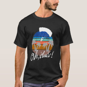 Retro Paraglider die over de bergen van T-shirt